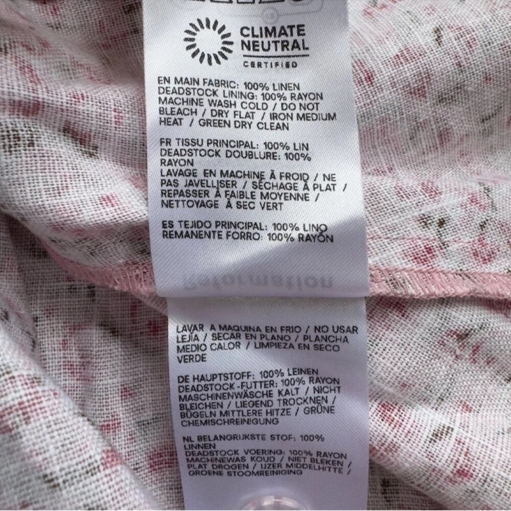 NWT Reformation Daria Mini Linen Dress Pink Floral Rosin 4 - Picture 7 of 14